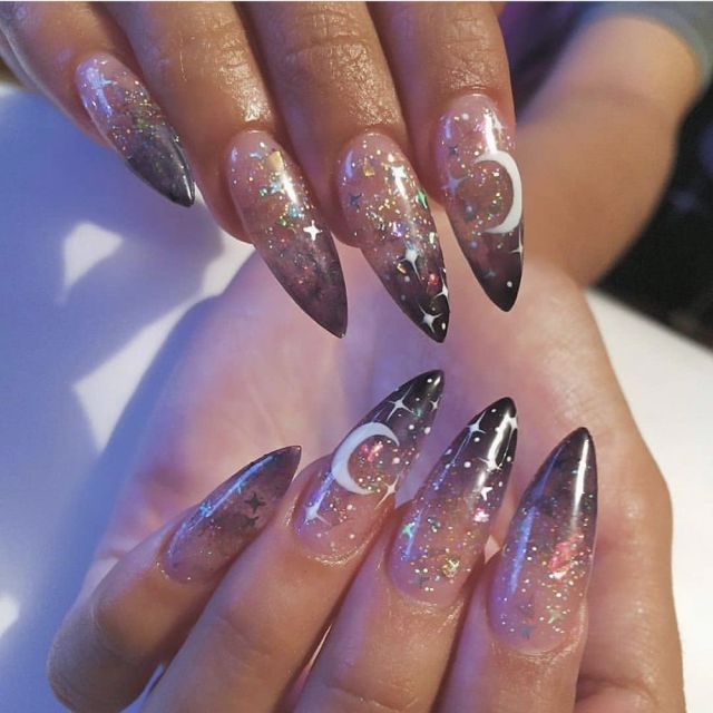 Wavy lines Detachable Long Ballerina False Nails