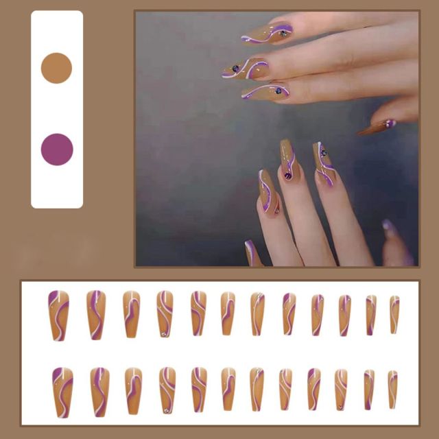 Butterfly Rhinestone Ballerina False Nails
