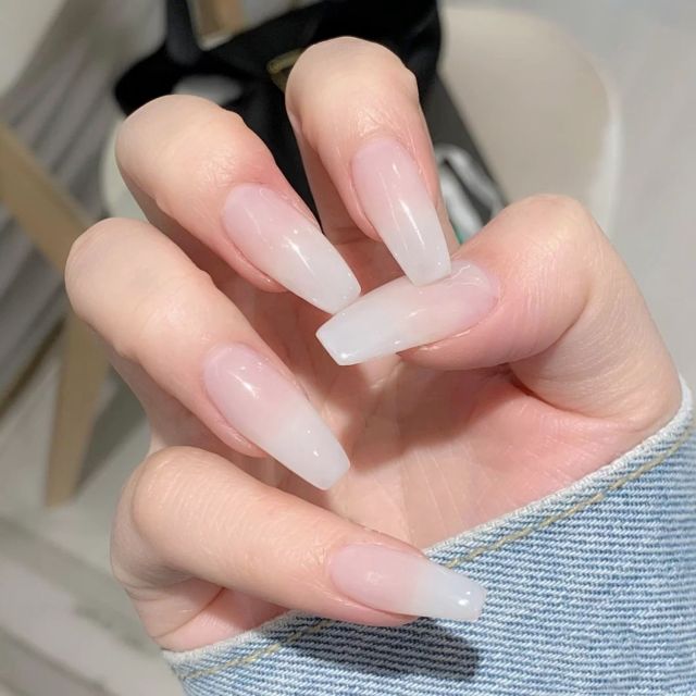 Butterfly Rhinestone Ballerina False Nails