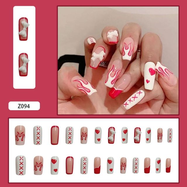 Butterfly Rhinestone Ballerina False Nails