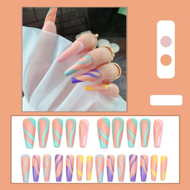 Butterfly Rhinestone Ballerina False Nails