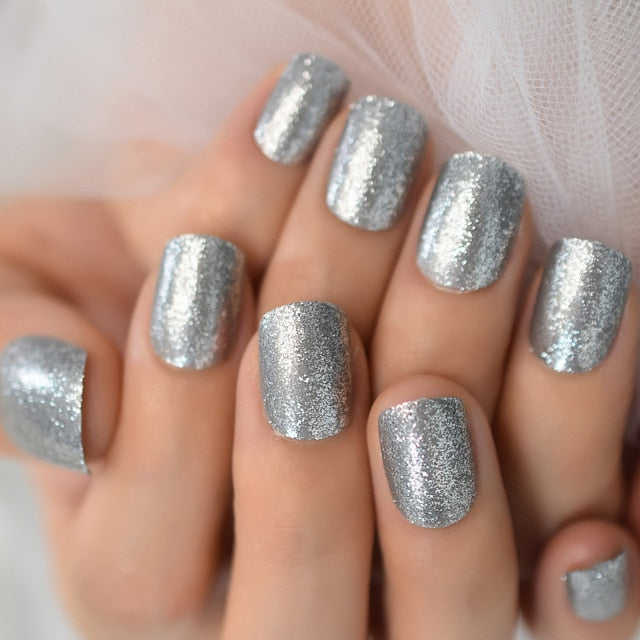 Shiny Punk Style Metallic False Nails