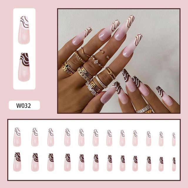 Butterfly Rhinestone Ballerina False Nails