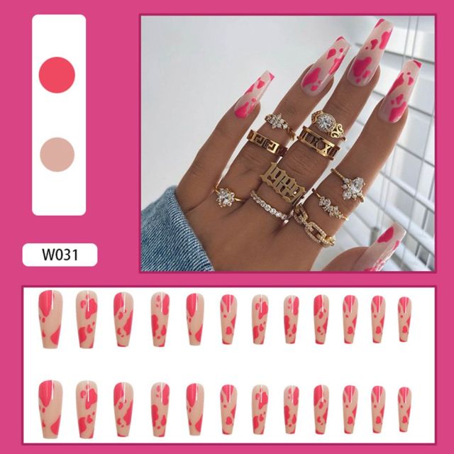 Butterfly Rhinestone Ballerina False Nails