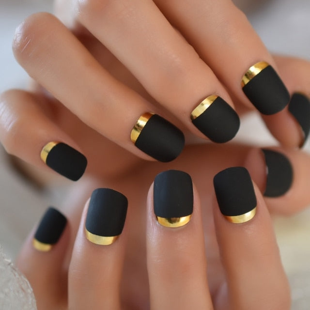 Shiny Punk Style Metallic False Nails