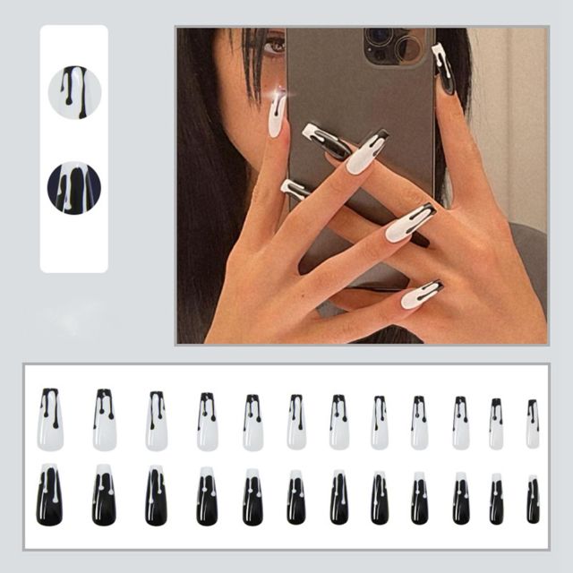 Butterfly Rhinestone Ballerina False Nails