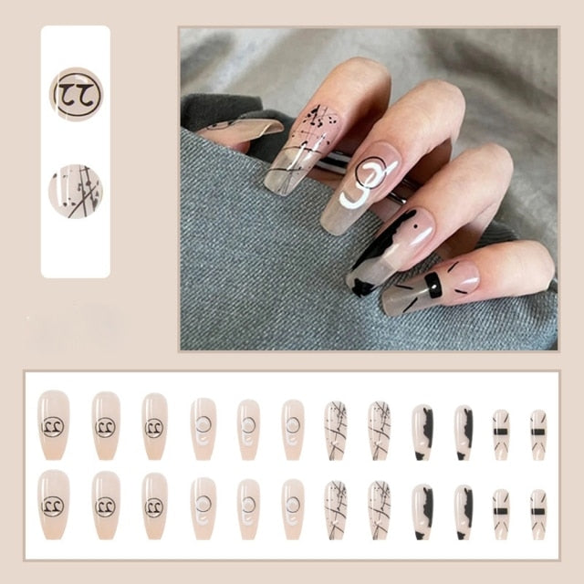 Butterfly Rhinestone Ballerina False Nails