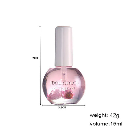 15ML Nail Cuticle Oil Dried Flowers Nourishment Oil for Dead Skin Products Nail Edge Oil Manicure Care Tools Nail Repair 8 Color
