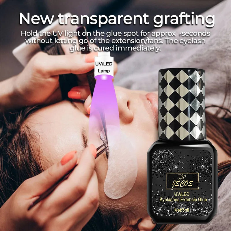JSCOS UV Glue Quick Dry Eyelash Extensions Adhesive UV/Led Lash Glue Eyelash Gel Long-Lasting UV/Led Eyelash Glue NEW Product