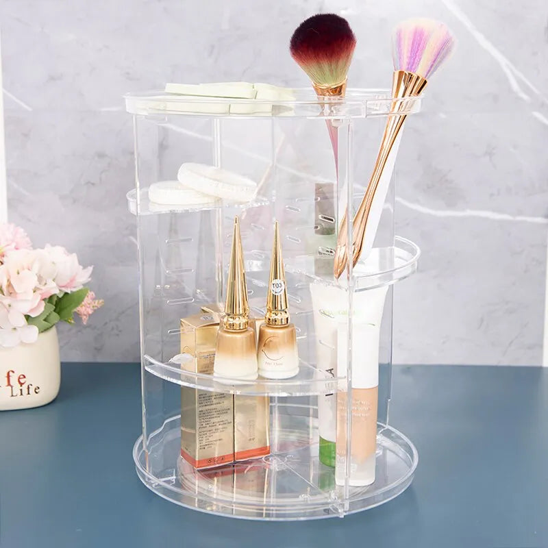 Cosmetics Storage Box Nail Display Stand Rotating Cosmetics Storage Box Lipstick Skin Care Products Finishing Shelf Nail Tool Bo