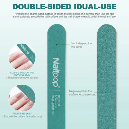 NAILPOP Nail Set with UV LED Lamp for Nails Extension Nail Tips with Glue Soft Gel Nail Kit for Beginners Manicure Products