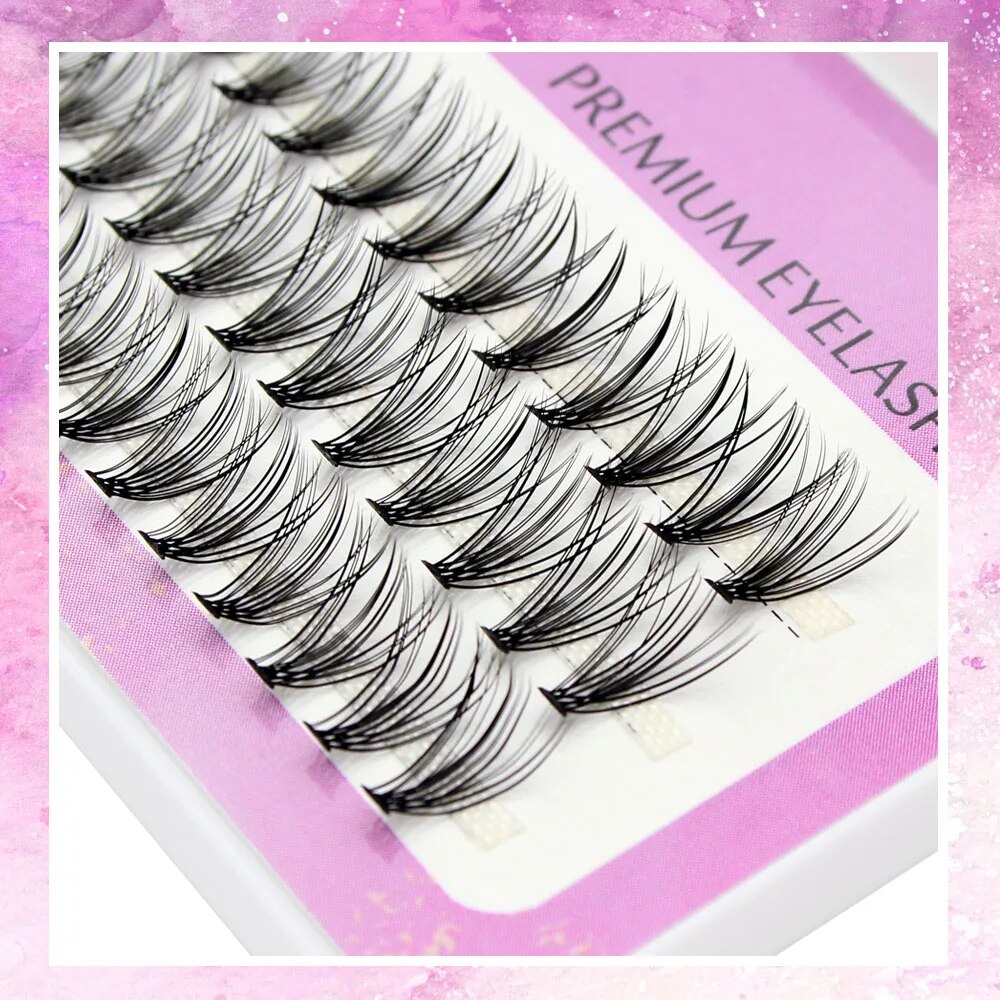 Moonlily 20D/30D Individual Cluster Eyelash Extension Natural Long Black 3D Volume Effect Faux Lashes Bunche Makeup Cilias