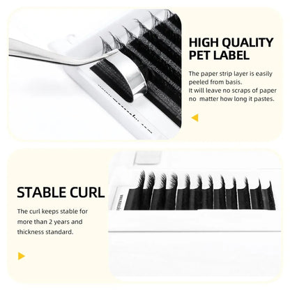 MASSCAKU W Shape 3D 4D 5D Premade Volume Easy Fans Nature Soft Light Individual Lashes Clover Bloom False Eyelashes Extension