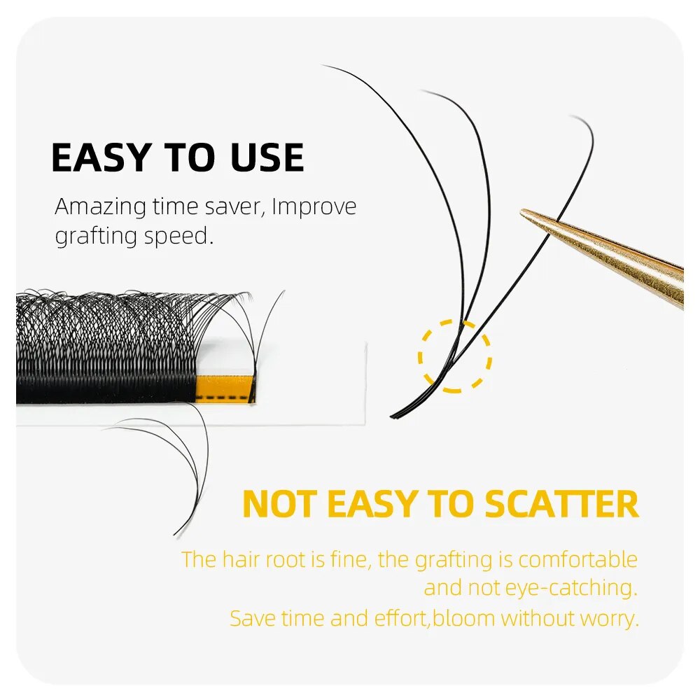 MASSCAKU W Shape 3D 4D 5D Premade Volume Easy Fans Nature Soft Light Individual Lashes Clover Bloom False Eyelashes Extension