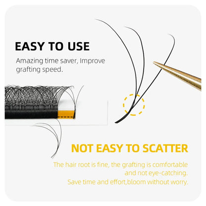 MASSCAKU W Shape 3D 4D 5D Premade Volume Easy Fans Nature Soft Light Individual Lashes Clover Bloom False Eyelashes Extension