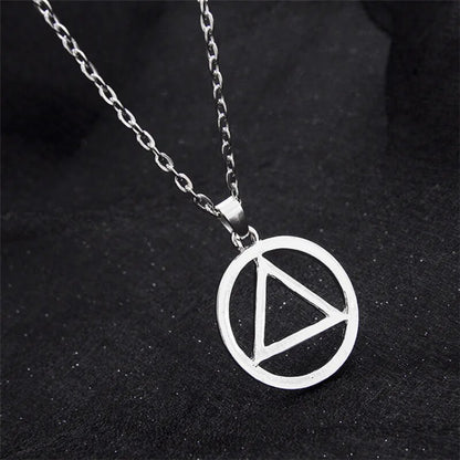 2023 Cute Circle Triangle Eminem Pendants Necklace  Cuban Link Chain Fashion Jewelry Stainless Steel