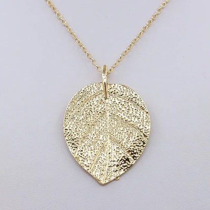 1PC Charm Graceful Shiny Golden Leaf Exquisite Pendant Necklace Long Sweater Chain