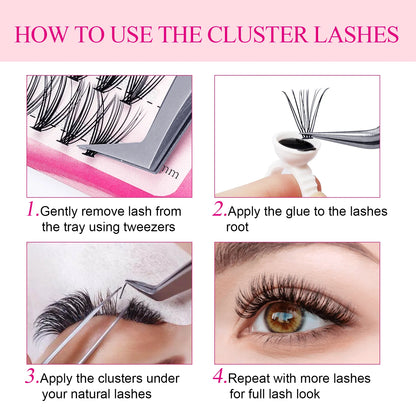 Fadvan Individual Cluster Lashes Faux Mink Premade Volume Fan Eyelash Extension Heat Bonded Cluster Lash Self-grafting Supplies