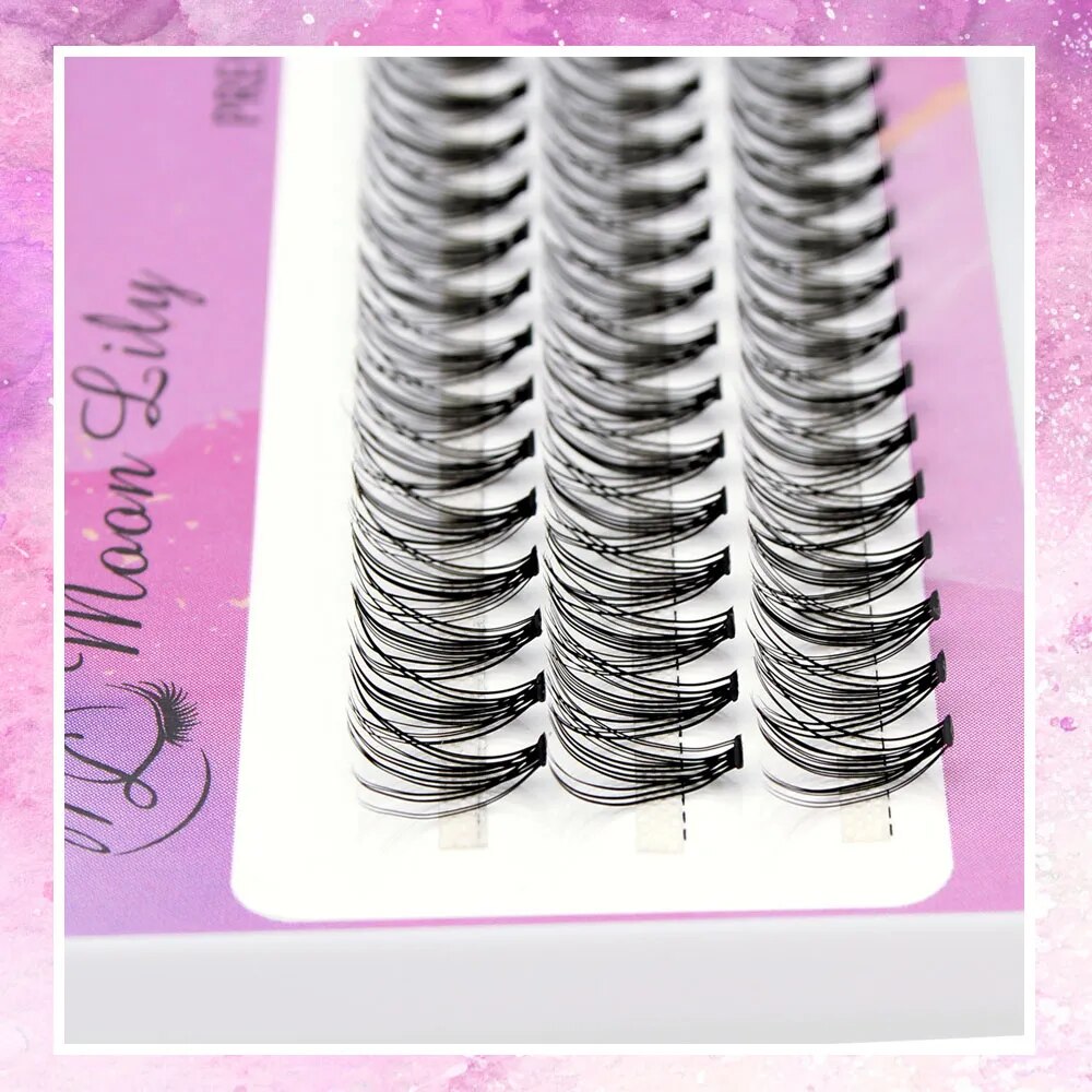 Moonlily 20D/30D Individual Cluster Eyelash Extension Natural Long Black 3D Volume Effect Faux Lashes Bunche Makeup Cilias