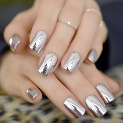 Shiny Punk Style Metallic False Nails