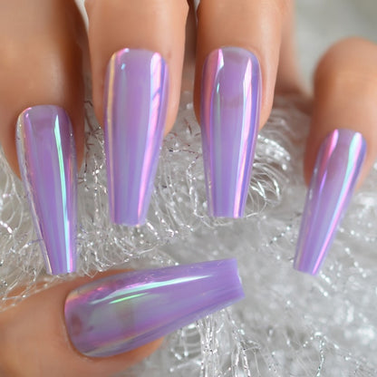 Shiny Punk Style Metallic False Nails