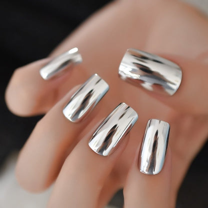 Shiny Punk Style Metallic False Nails