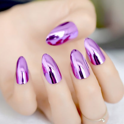 Shiny Punk Style Metallic False Nails