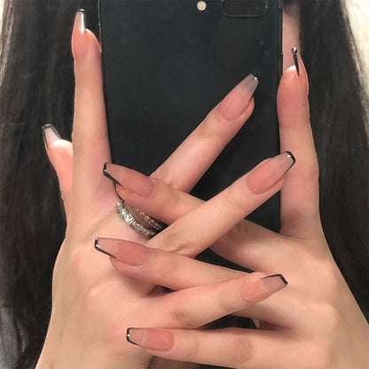 Wavy lines Detachable Long Ballerina False Nails