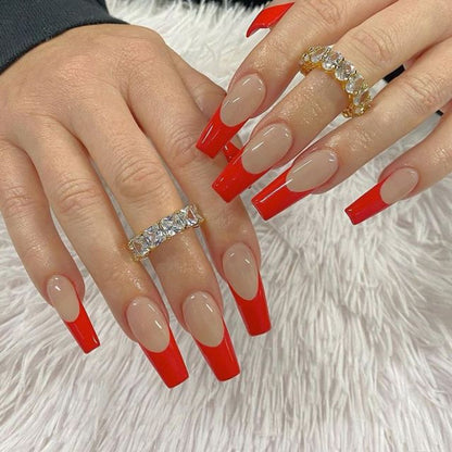 Wavy lines Detachable Long Ballerina False Nails