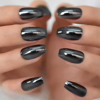 Shiny Punk Style Metallic False Nails