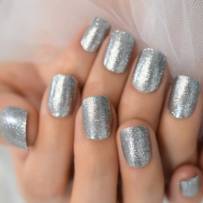 Shiny Punk Style Metallic False Nails